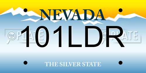 101LDR Nevada License Plate