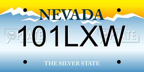 101LXW Nevada License Plate