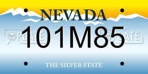101M85 Nevada License Plate