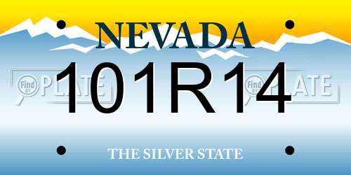 101R14 Nevada License Plate