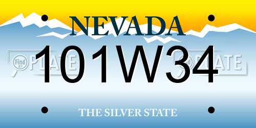 101W34 Nevada License Plate