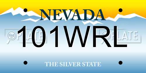 101WRL Nevada License Plate