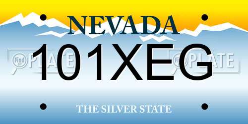101XEG Nevada License Plate