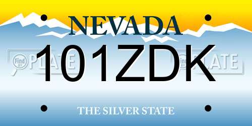 101ZDK Nevada License Plate