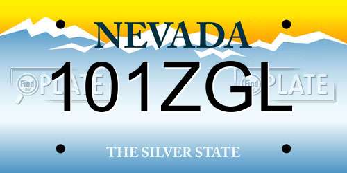 101ZGL Nevada License Plate