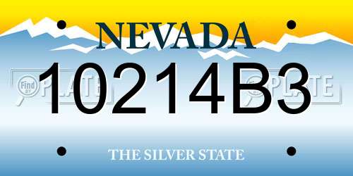10214B3 Nevada License Plate
