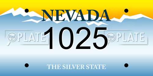 1025 Nevada License Plate