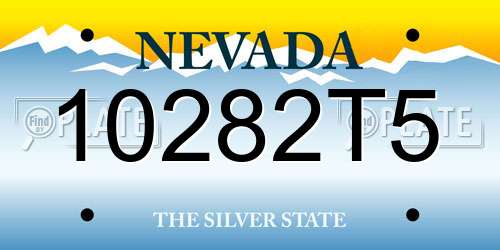 10282T5 Nevada License Plate