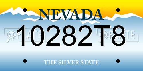 10282T8 Nevada License Plate
