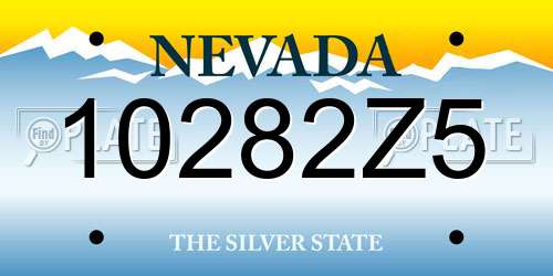 10282Z5 Nevada License Plate