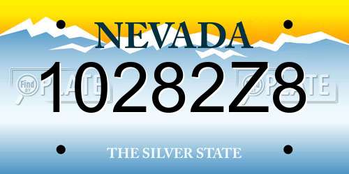 10282Z8 Nevada License Plate
