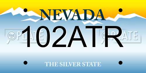 102ATR Nevada License Plate