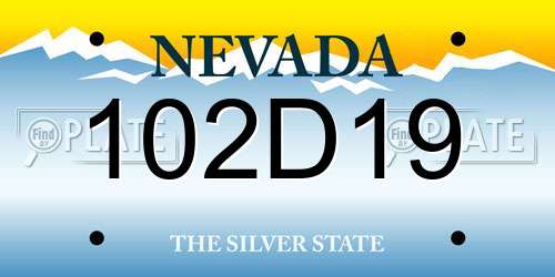 102D19 Nevada License Plate