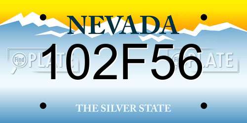 102F56 Nevada License Plate