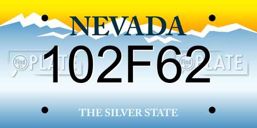 102F62 Nevada License Plate