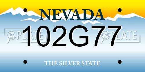 102G77 Nevada License Plate
