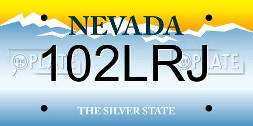 102LRJ Nevada License Plate