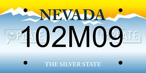 102M09 Nevada License Plate