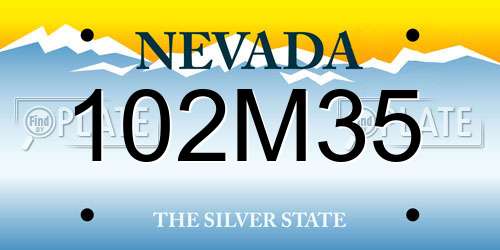 102M35 Nevada License Plate