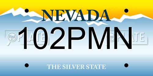 102PMN Nevada License Plate