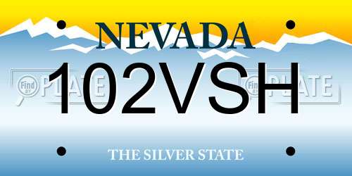102VSH Nevada License Plate