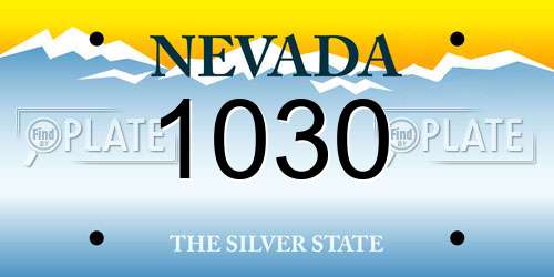 1030 Nevada License Plate