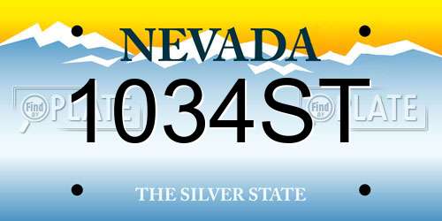 1034ST Nevada License Plate