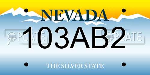 103AB2 Nevada License Plate