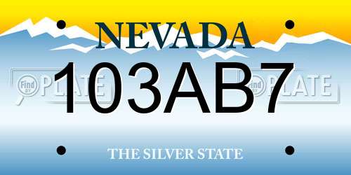 103AB7 Nevada License Plate