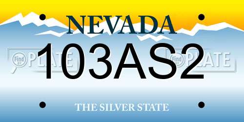 103AS2 Nevada License Plate