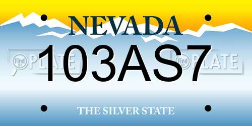 103AS7 Nevada License Plate