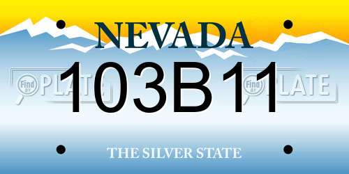 103B11 Nevada License Plate
