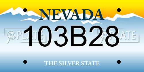 103B28 Nevada License Plate