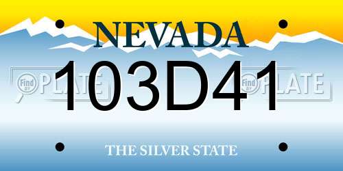 103D41 Nevada License Plate