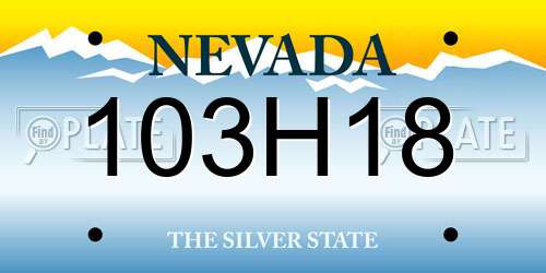103H18 Nevada License Plate