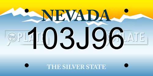 103J96 Nevada License Plate
