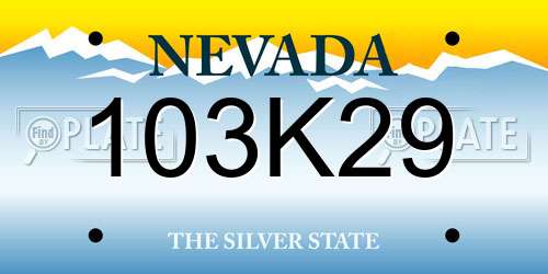 103K29 Nevada License Plate