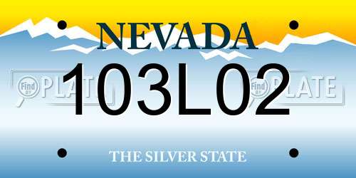 103L02 Nevada License Plate
