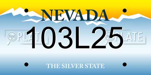 103L25 Nevada License Plate