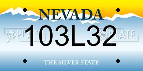 103L32 Nevada License Plate