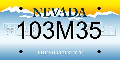 103M35 Nevada License Plate