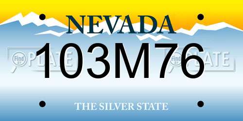 103M76 Nevada License Plate