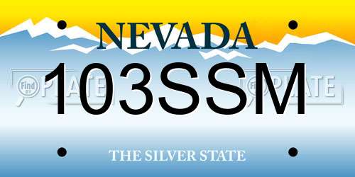 103SSM Nevada License Plate