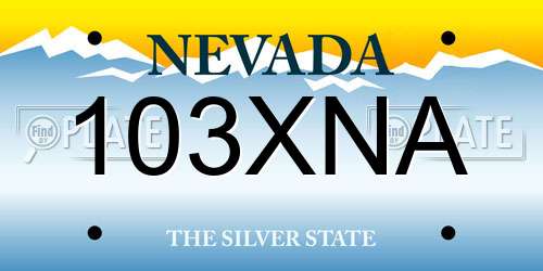 103XNA Nevada License Plate