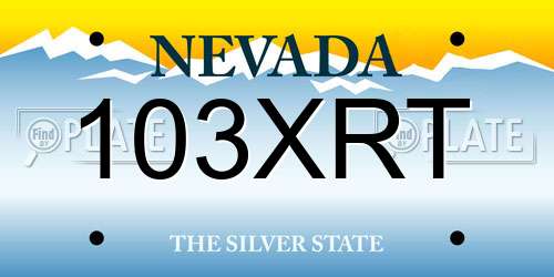 103XRT Nevada License Plate