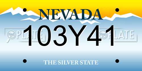 103Y41 Nevada License Plate