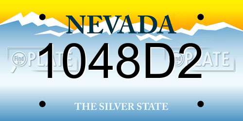 1048D2 Nevada License Plate