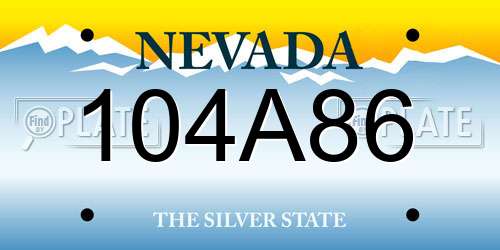 104A86 Nevada License Plate