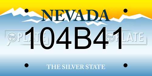 104B41 Nevada License Plate