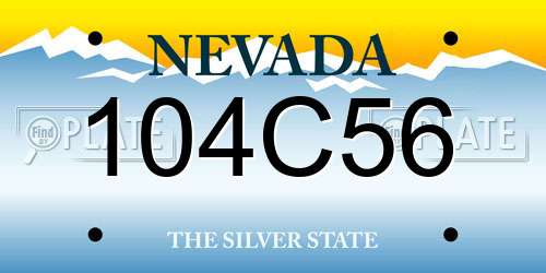 104C56 Nevada License Plate